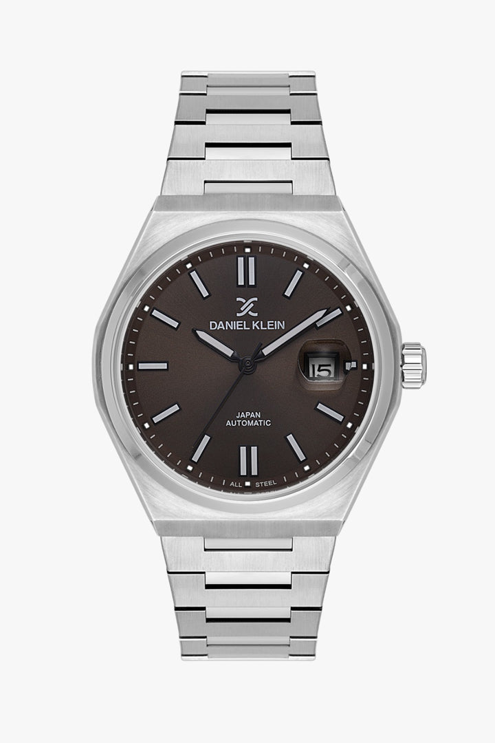 Daniel Klein DK.1.14394-5 - Orë meshkuj Japan Automatic me ciferblat kafë dhe rrip çeliku argjend