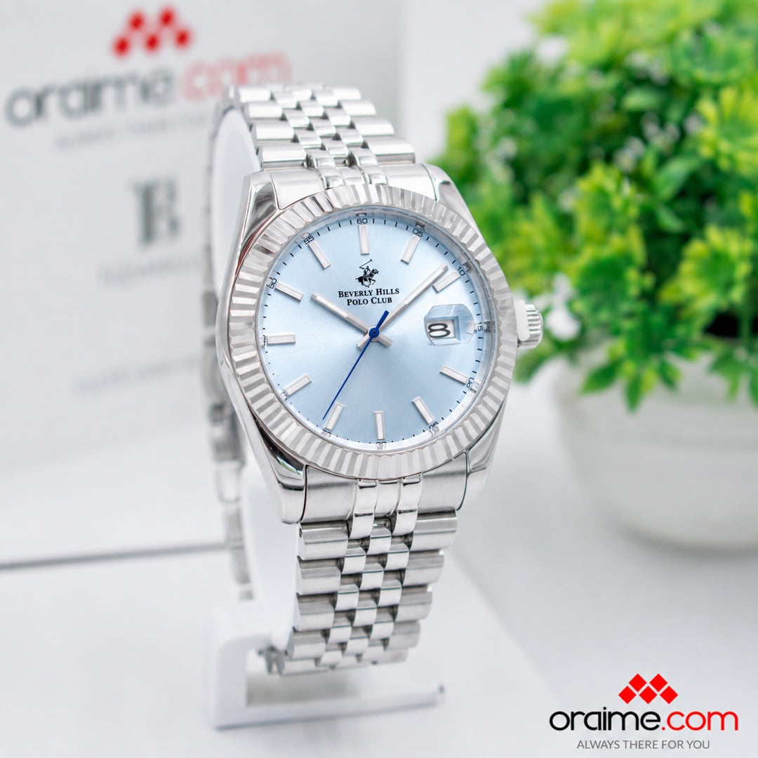 Beverly Hills Polo Club BP3018X.302 - Orë meshkujsh argjend me fytyrë blu