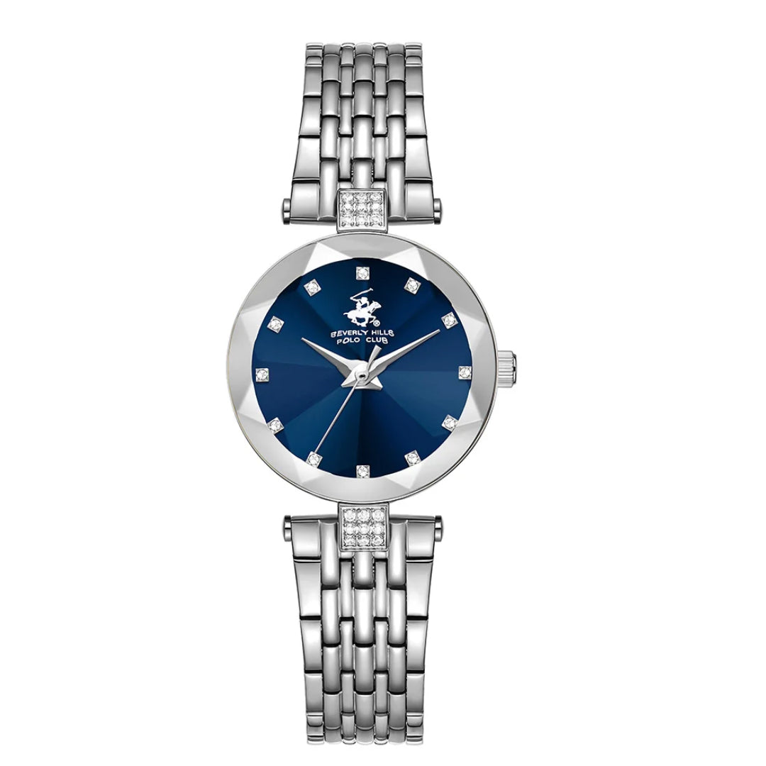 Beverly Hills Polo Club BP3899X.390 - Orë femrash argjend me fytyrë blu