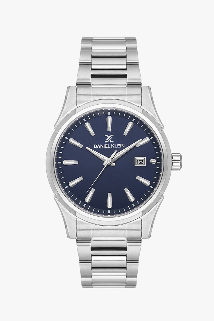 Daniel Klein DK.1.14379-3 - Orë meshkuj me ciferblat blu dhe rrip çeliku argjend