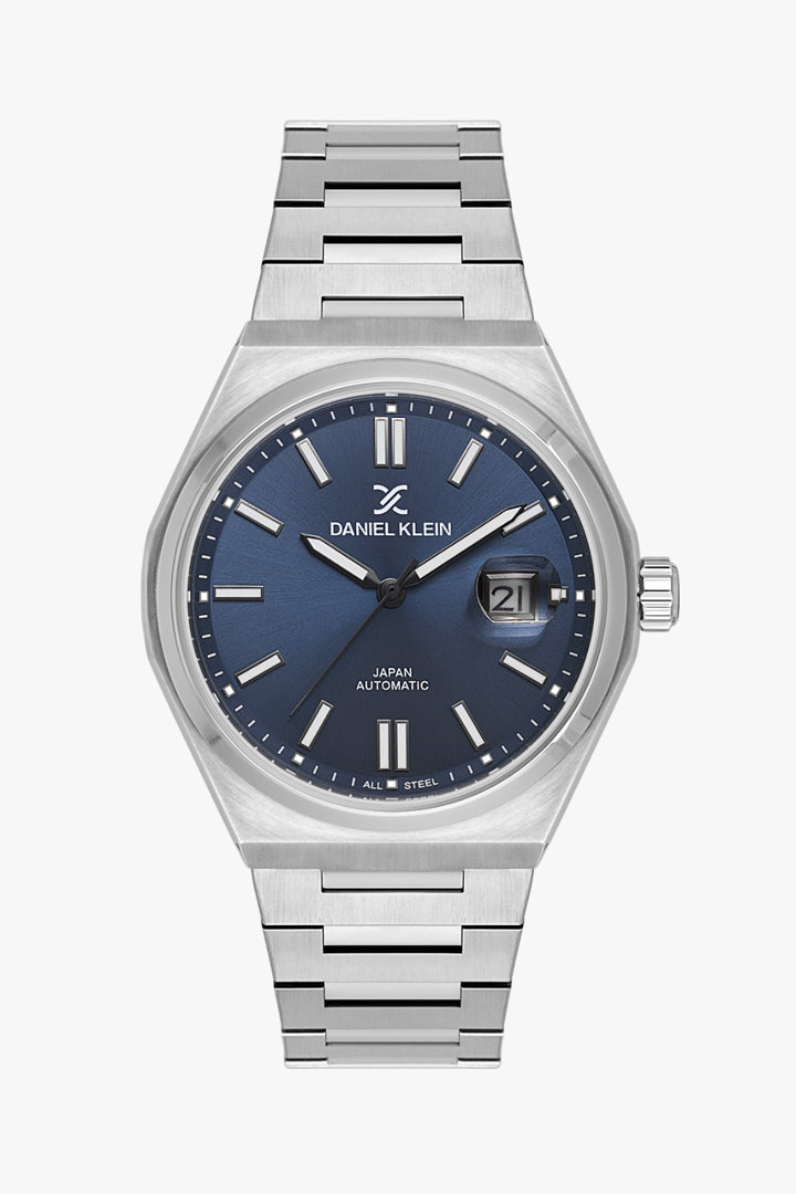 Daniel Klein DK.1.14394-6 - Orë meshkuj Japan Automatic me ciferblat blu dhe rrip çeliku argjend