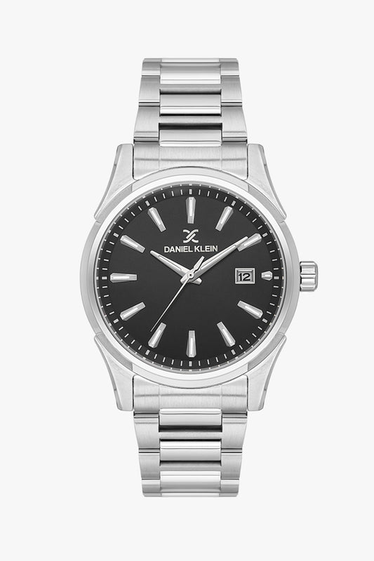 Daniel Klein DK.1.14379-2 - Orë meshkuj me ciferblat të zi dhe rrip çeliku argjend
