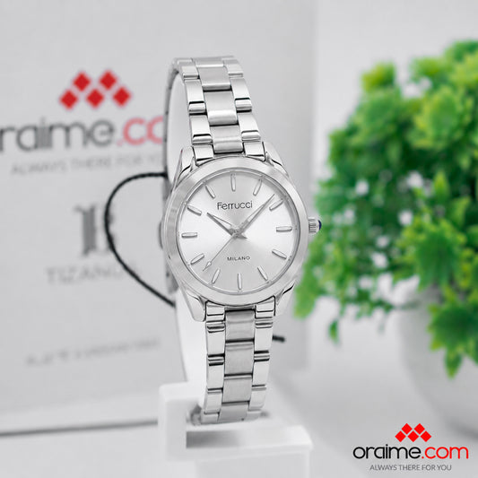 Ferrucci FC 3675-01 ladies watch silver dial stainless steel bracelet
