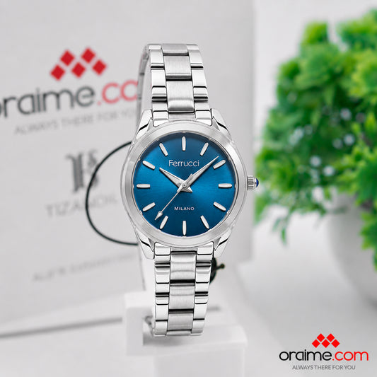 Ferrucci FC 3675-02 ladies watch blue dial silver bracelet